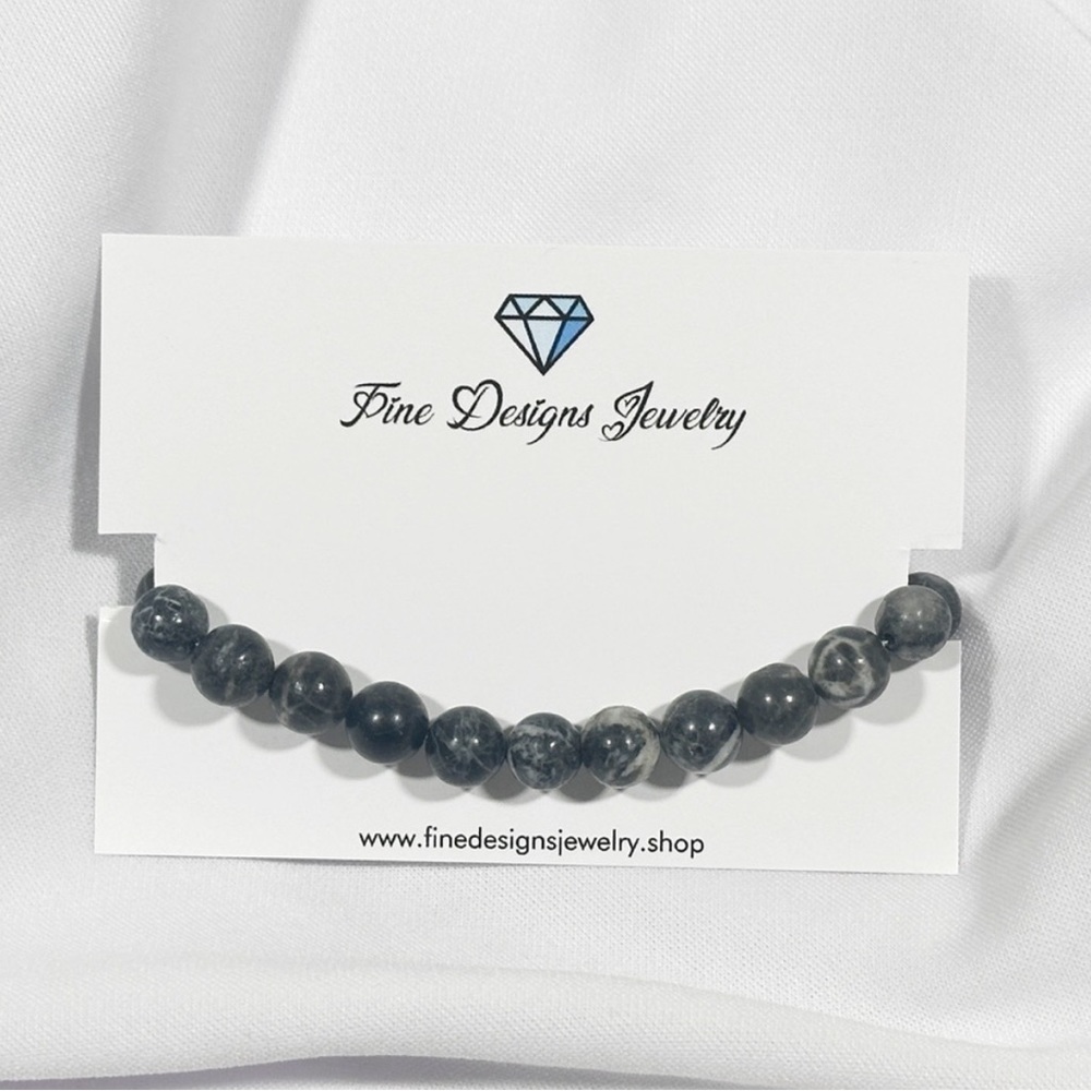 🦓Black & White Zebra Stone Bracelet🦓